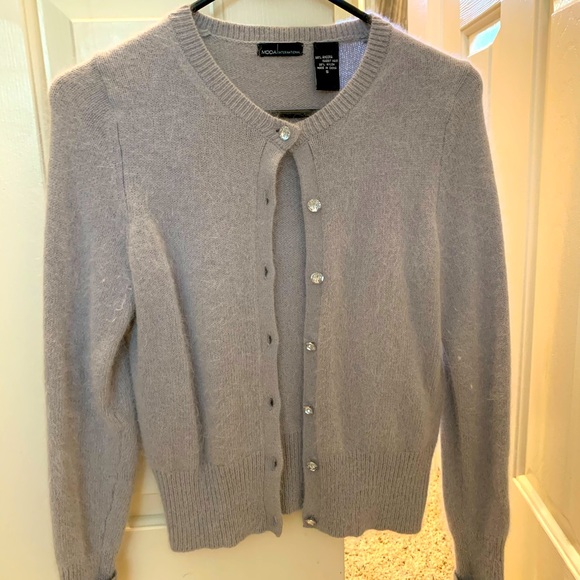 Gray angora cardigan - Picture 1 of 2